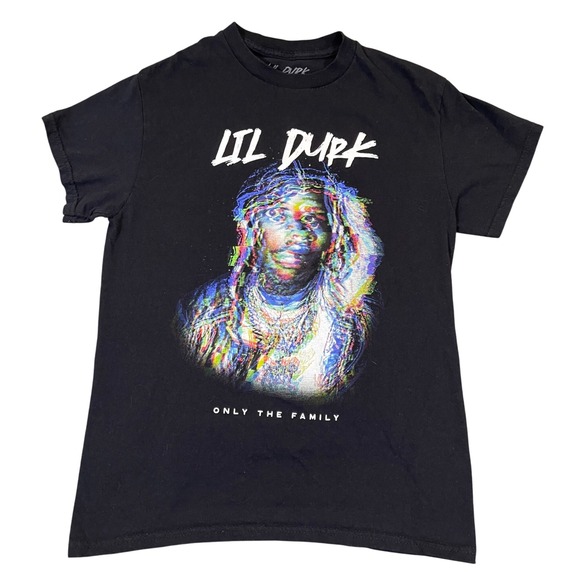 Lil Durk Tops - Lil Durk Graphic T-Shirt Only The Family Rap Hip Hop Black Cotton Tee Small